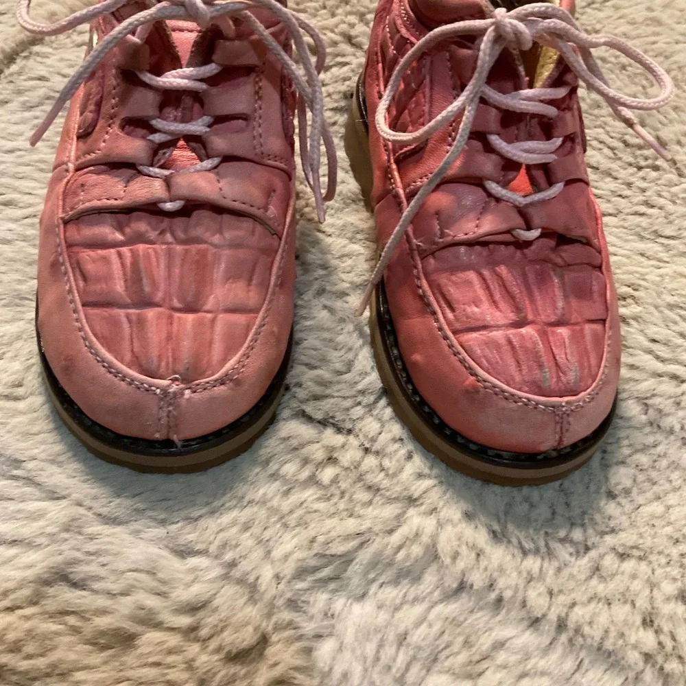 Alamos Leather Lace Up Chukka Boots Leather Pink Size 9 Toddler Western Cowgirl‎